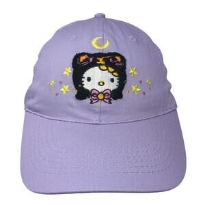 Hello Kitty Slideback Baseball Cap Purple One Size Adjustable Embroidered Sanrio
